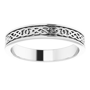 10K Yellow Or White Or Rose Gold Celtic-Inspired Flat Band