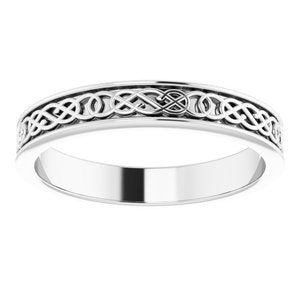 10K Yellow Or White Or Rose Gold Celtic-Inspired Flat Band