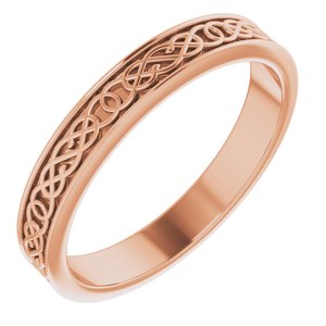 10K Yellow Or White Or Rose Gold Celtic-Inspired Flat Band