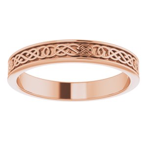 10K Yellow Or White Or Rose Gold Celtic-Inspired Flat Band