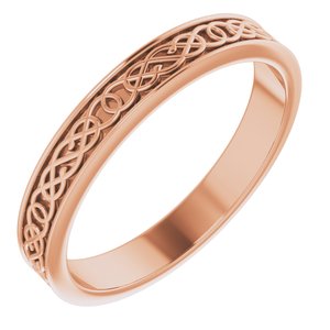 10K Yellow Or White Or Rose Gold Celtic-Inspired Flat Band