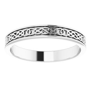 10K Yellow Or White Or Rose Gold Celtic-Inspired Flat Band