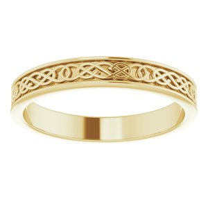 10K Yellow Or White Or Rose Gold Celtic-Inspired Flat Band
