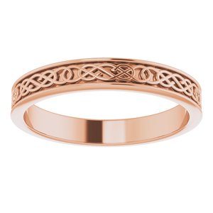 10K Yellow Or White Or Rose Gold Celtic-Inspired Flat Band