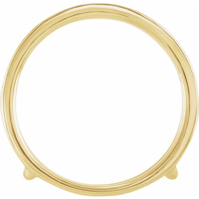 14K Yellow Gold Round 1 Mm Polished 1/5 Ctw Natural Diamond Ring Guard, Size 6
