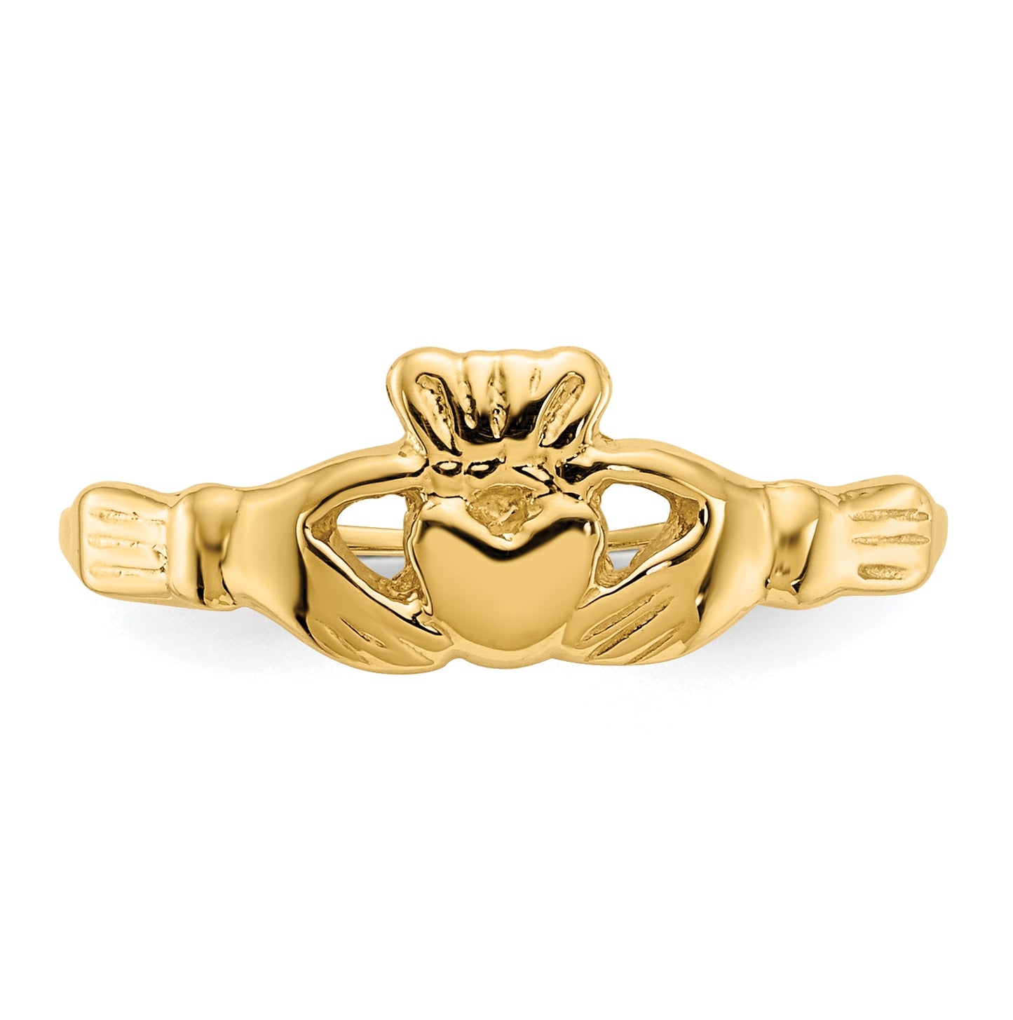 14K Yellow Gold Childs Polished Claddagh Ring