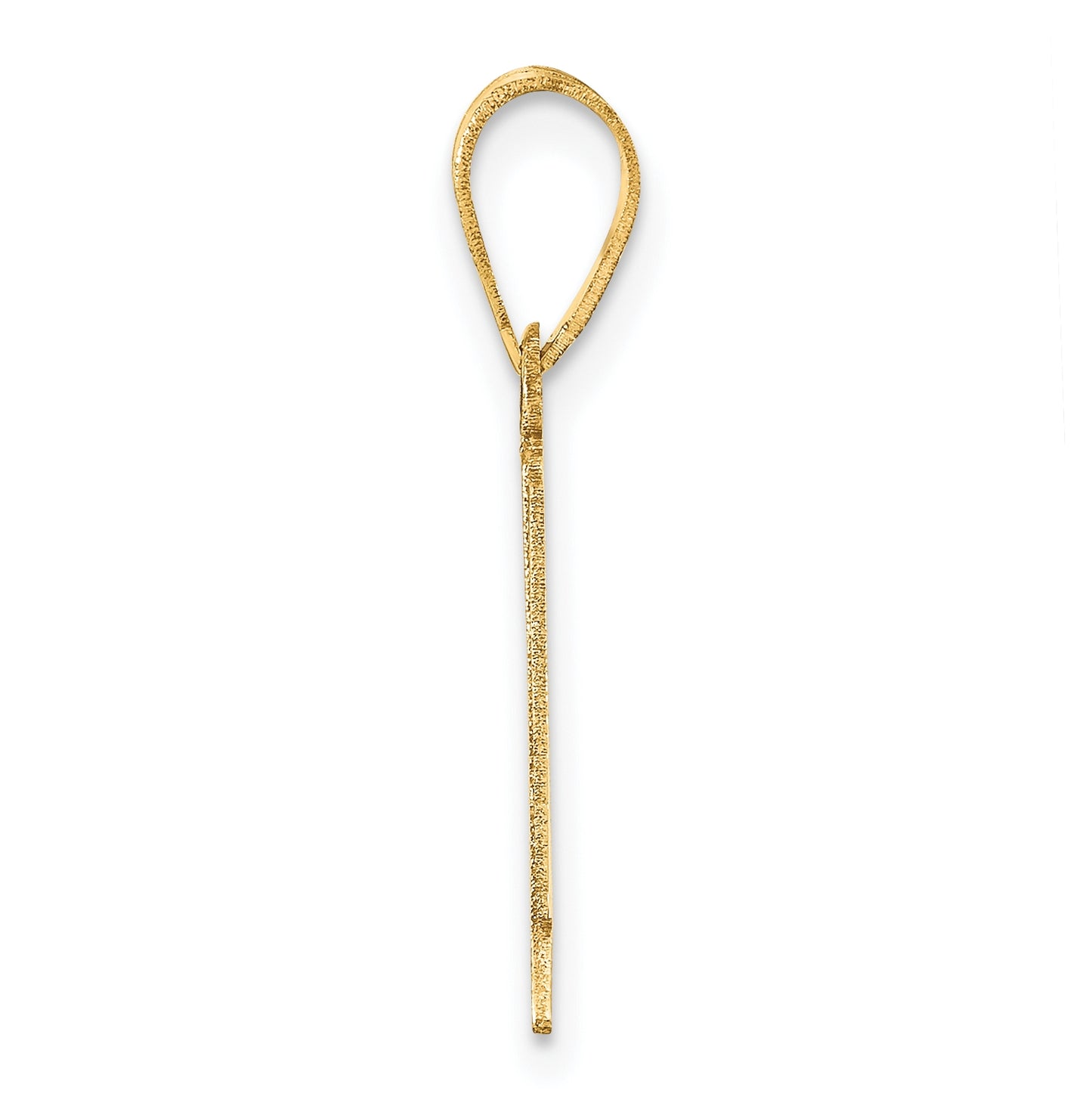 14K Yellow Gold Polished Etched Number 1 Pendant