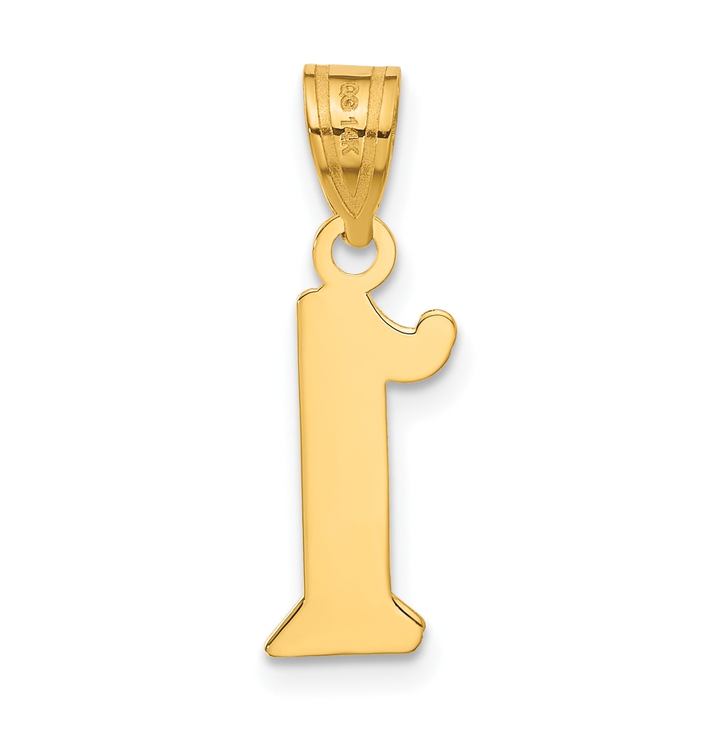 14K Yellow Gold Polished Etched Number 1 Pendant