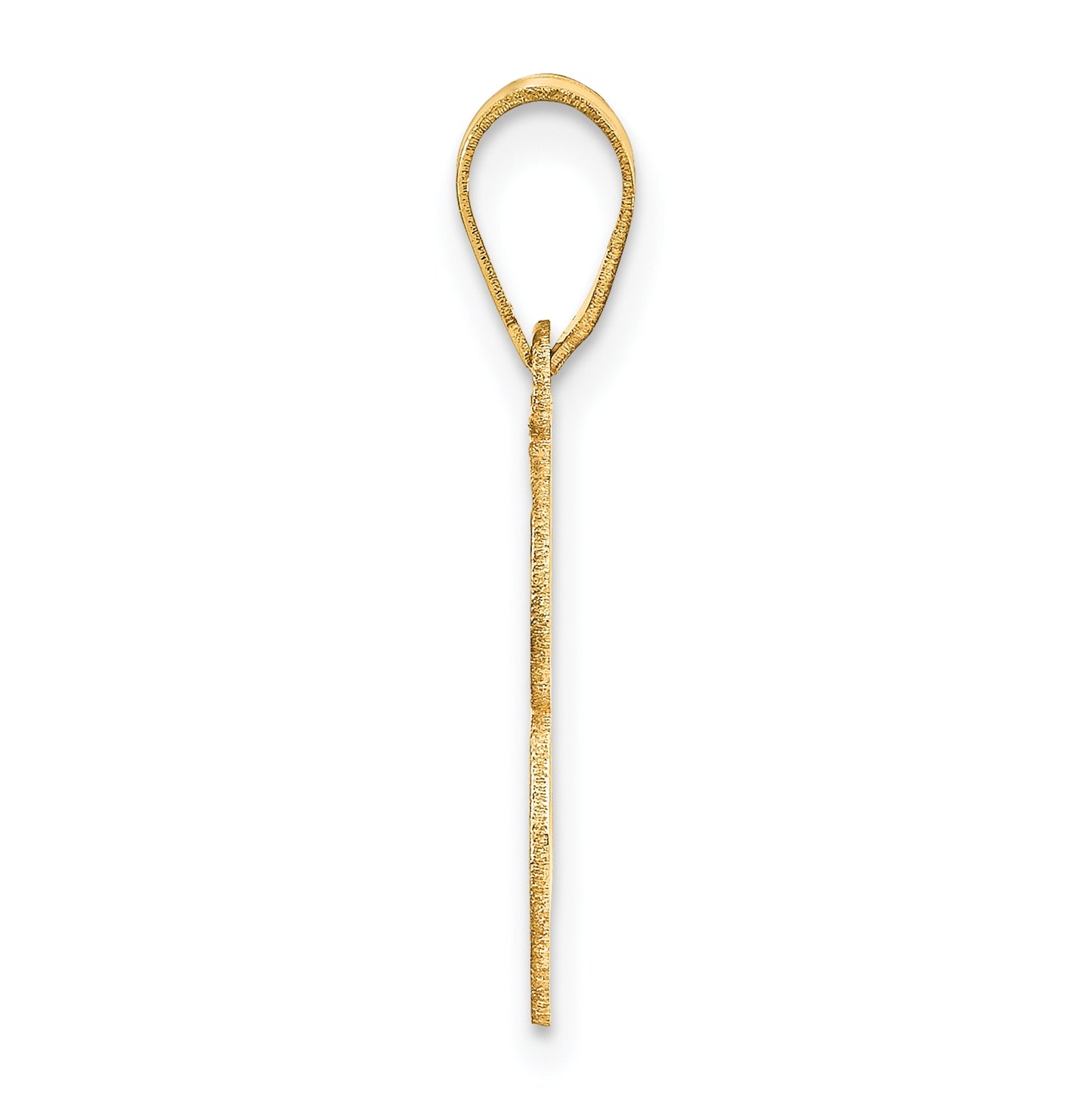 14K Yellow Gold Polished Etched Number 3 Pendant
