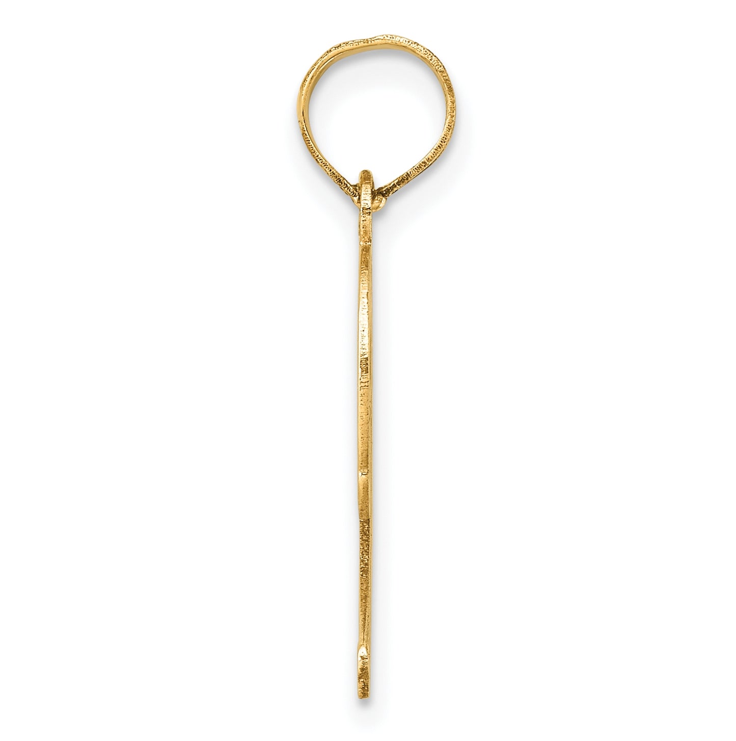 14K Yellow Gold Polished Etched Number 9 Pendant
