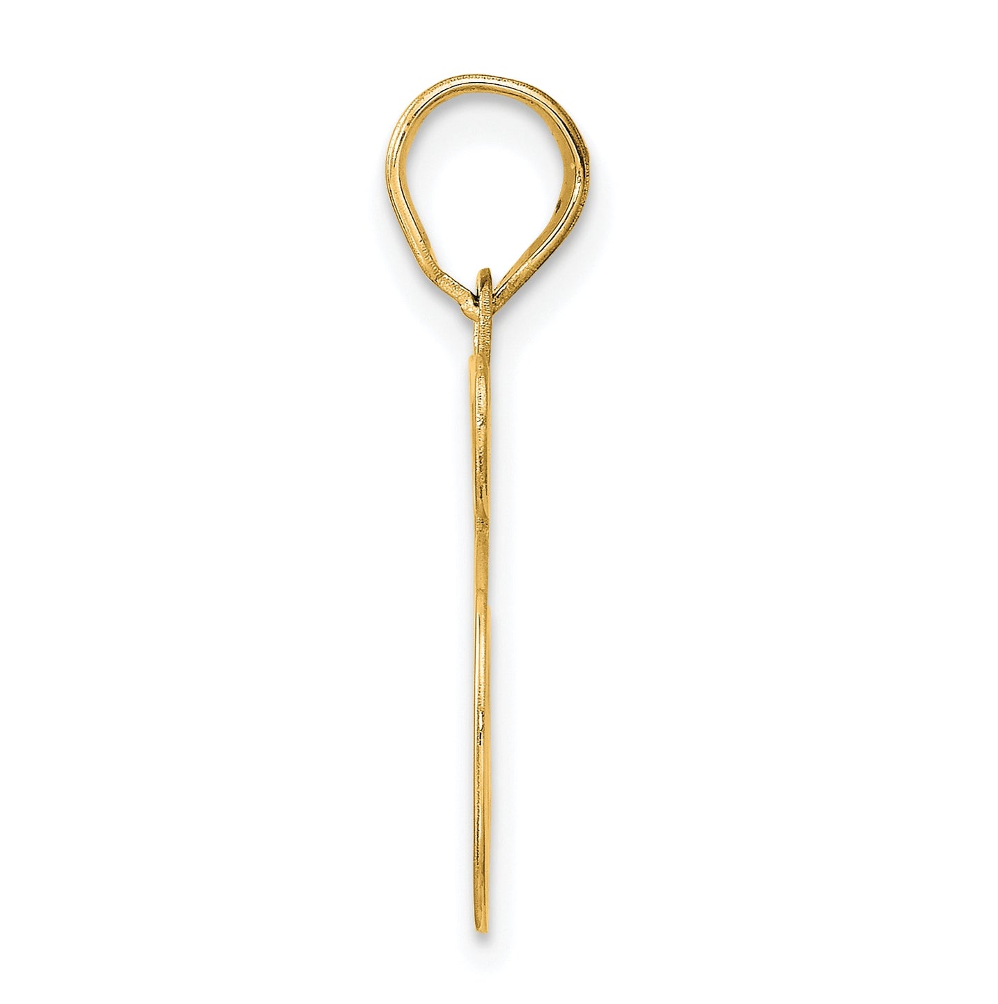 14K Yellow Gold Polished Etched Number 45 Pendant