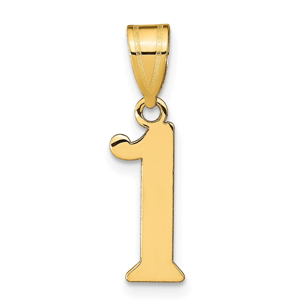 14K Yellow Gold Polished Number 1 Pendant