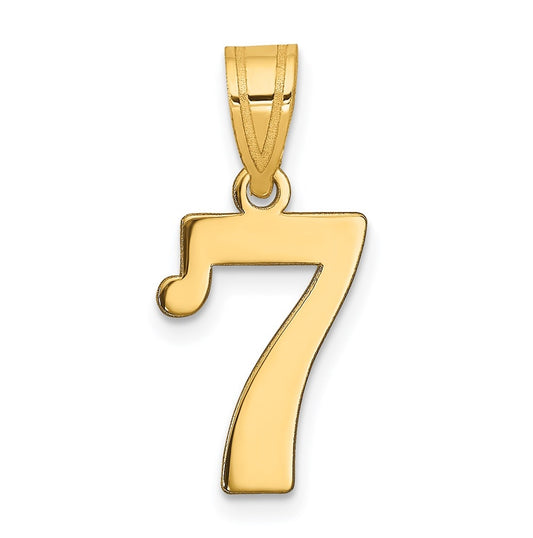 14K Yellow Gold Polished Number 7 Pendant