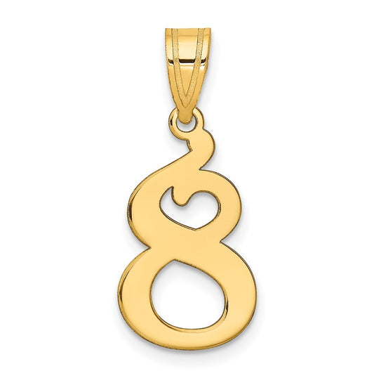 14K Yellow Gold Polished Number 8 Pendant