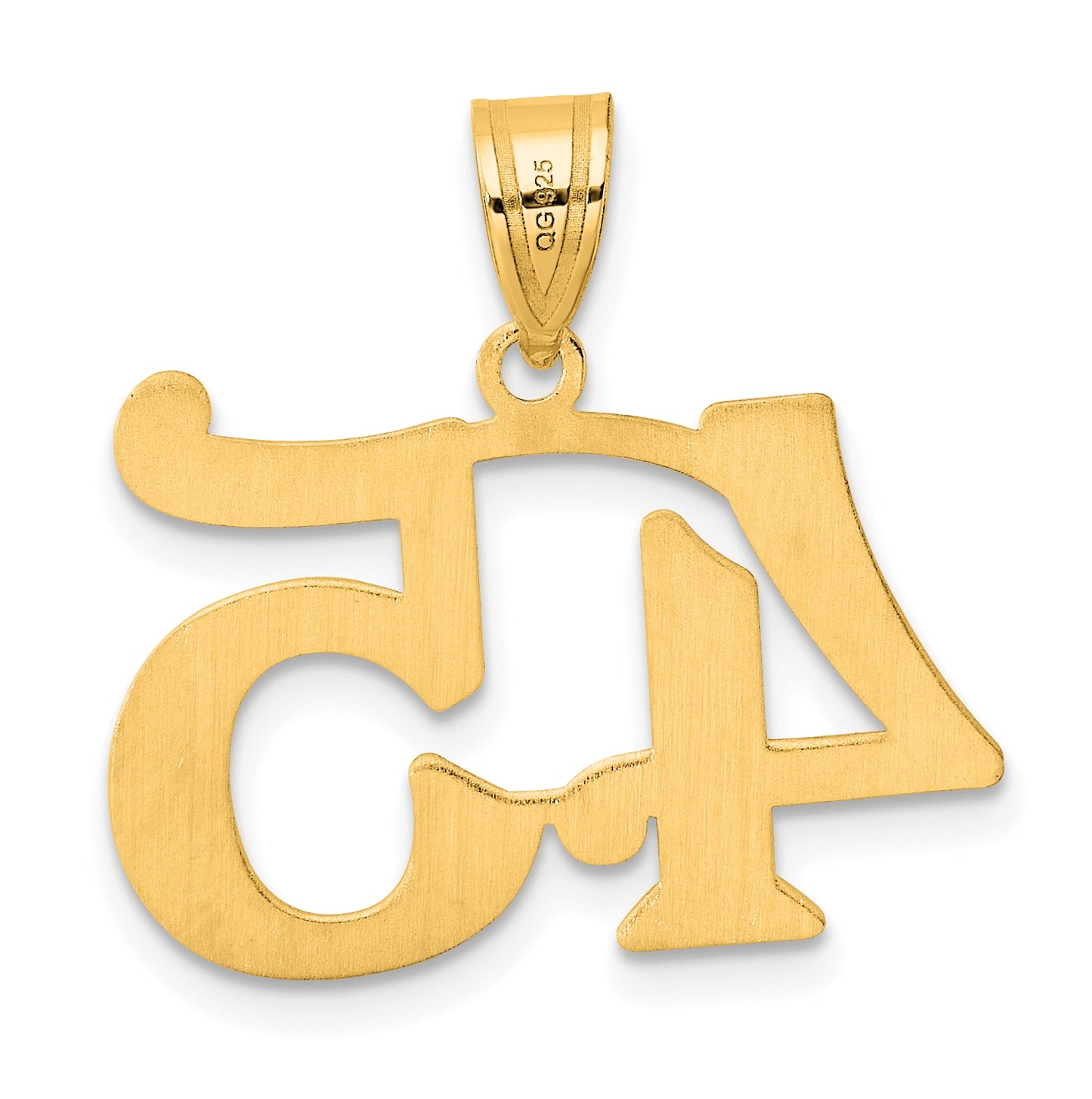 14K Yellow Gold Polished Number 45 Pendant