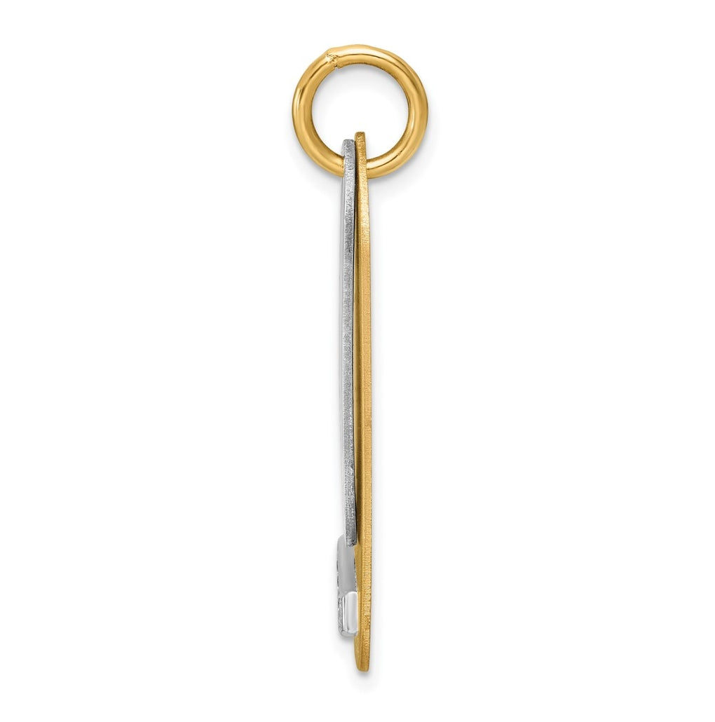 14k Two-Tone Gold IBGoodman Polish Two-piece Lab Grown Diamond Dogtag Pendant