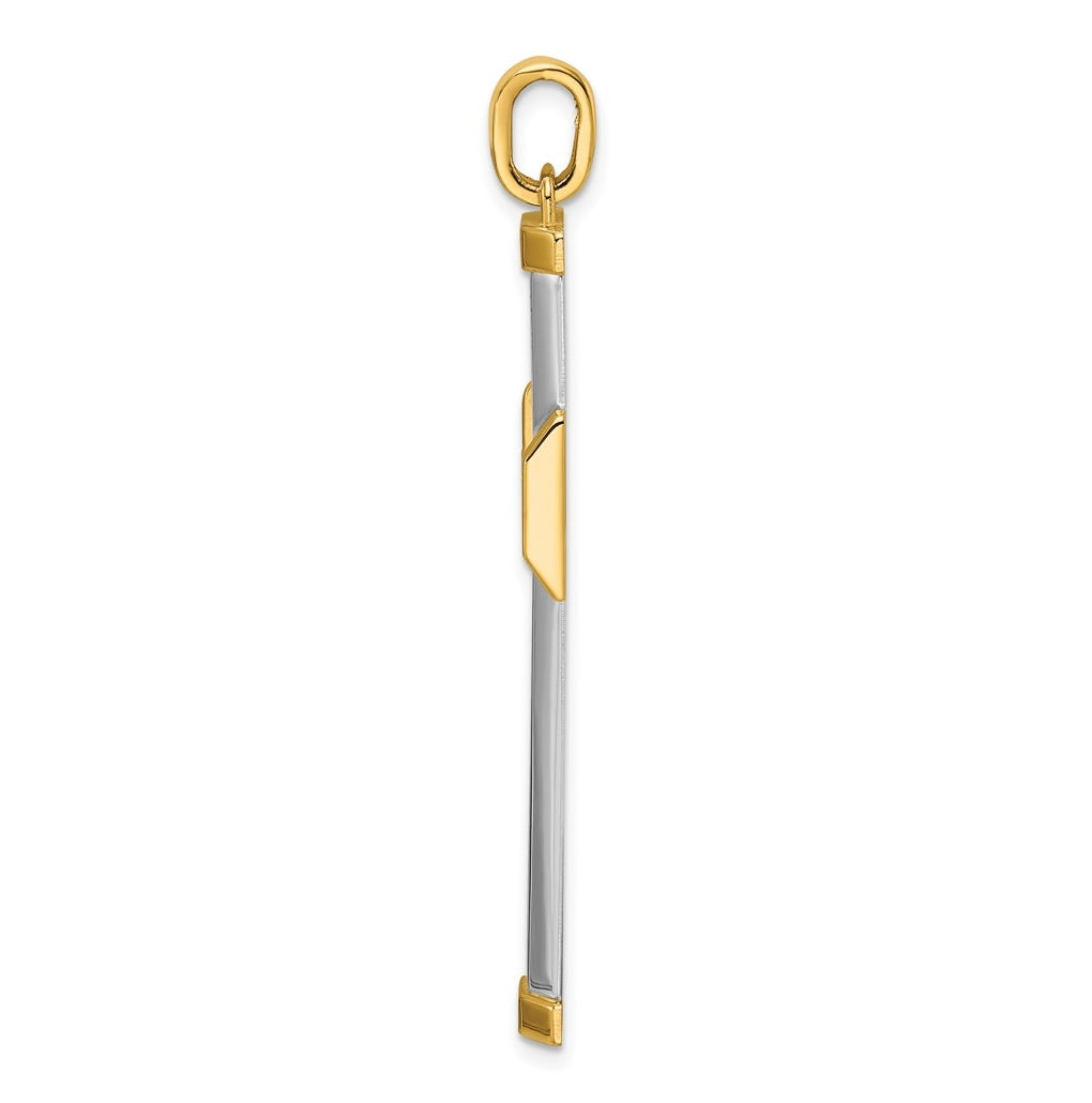 14K Two-tone IBGoodman Polished Cross Pendant