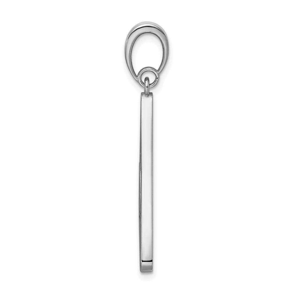 14K White Gold IBG Polished Masonic Eye Triangle Pendant