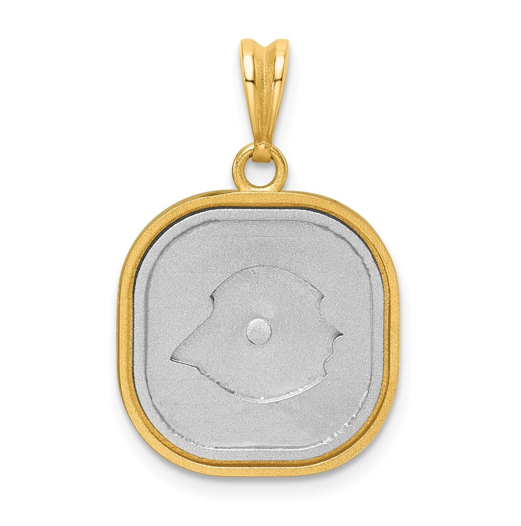 14K Two-tone IBGoodman Polished Square Masonic Eye Pendant