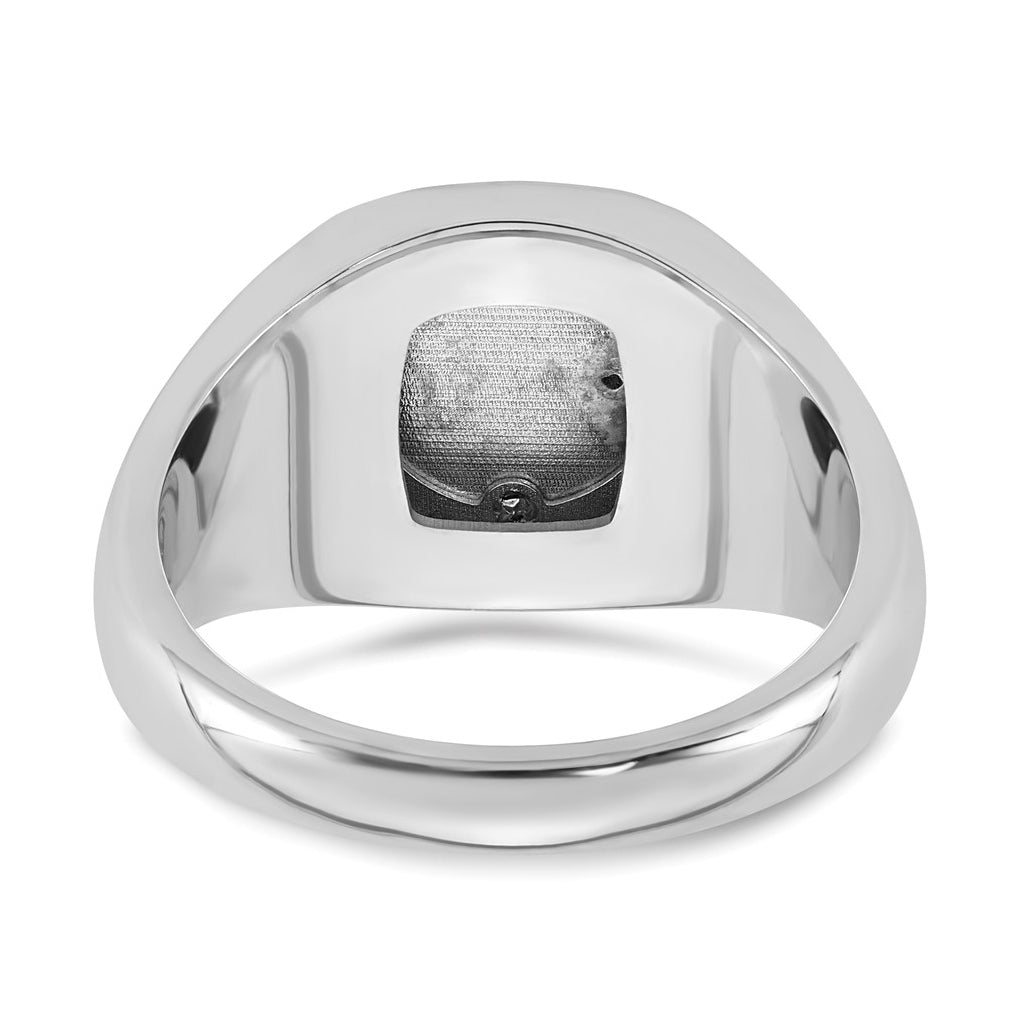 14K Two-tone IBGoodman Men's Black Enamel Sun Masonic Ring