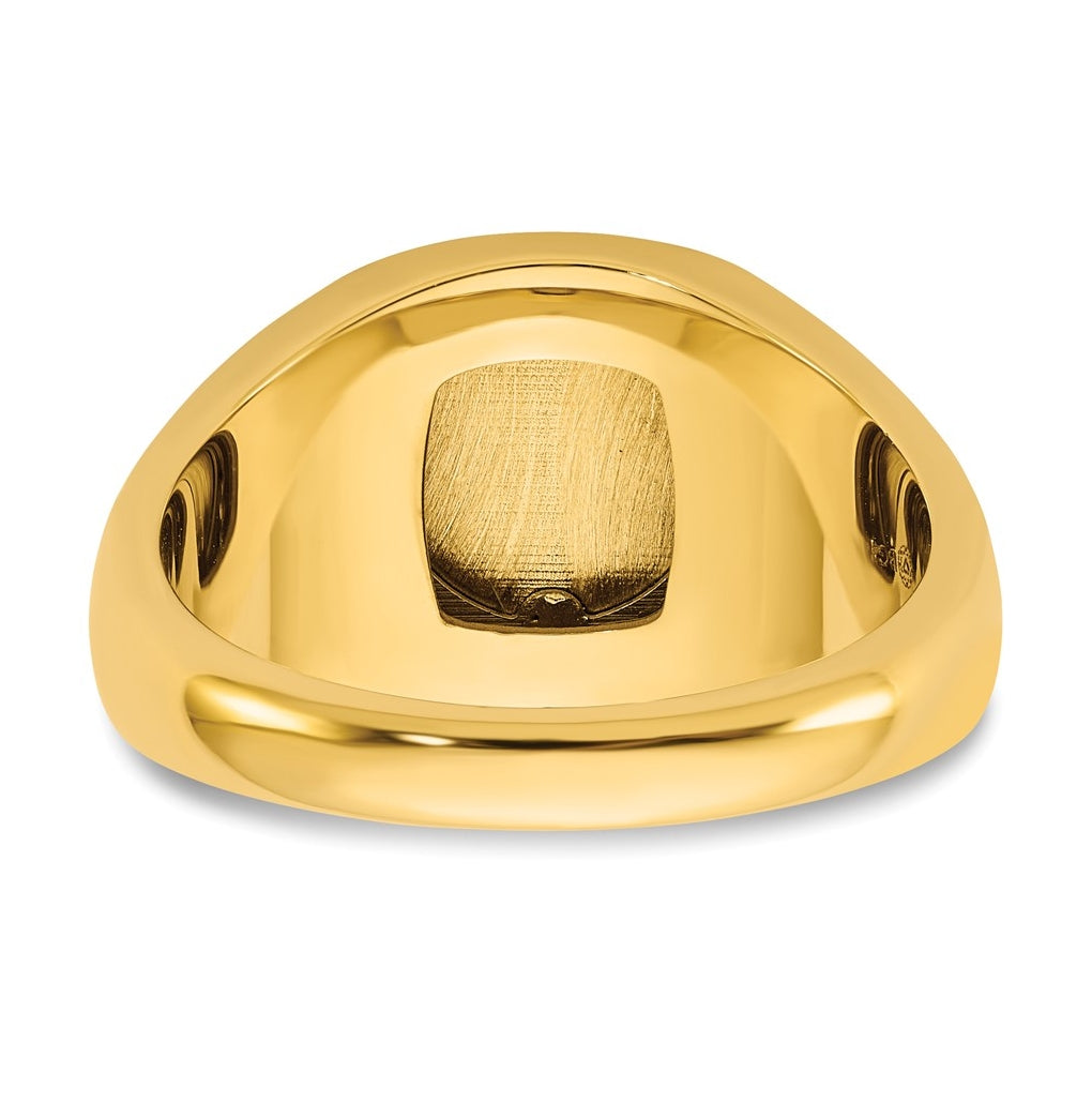 14K Two-tone IBGoodman Men's Black Enamel Sun Masonic Ring