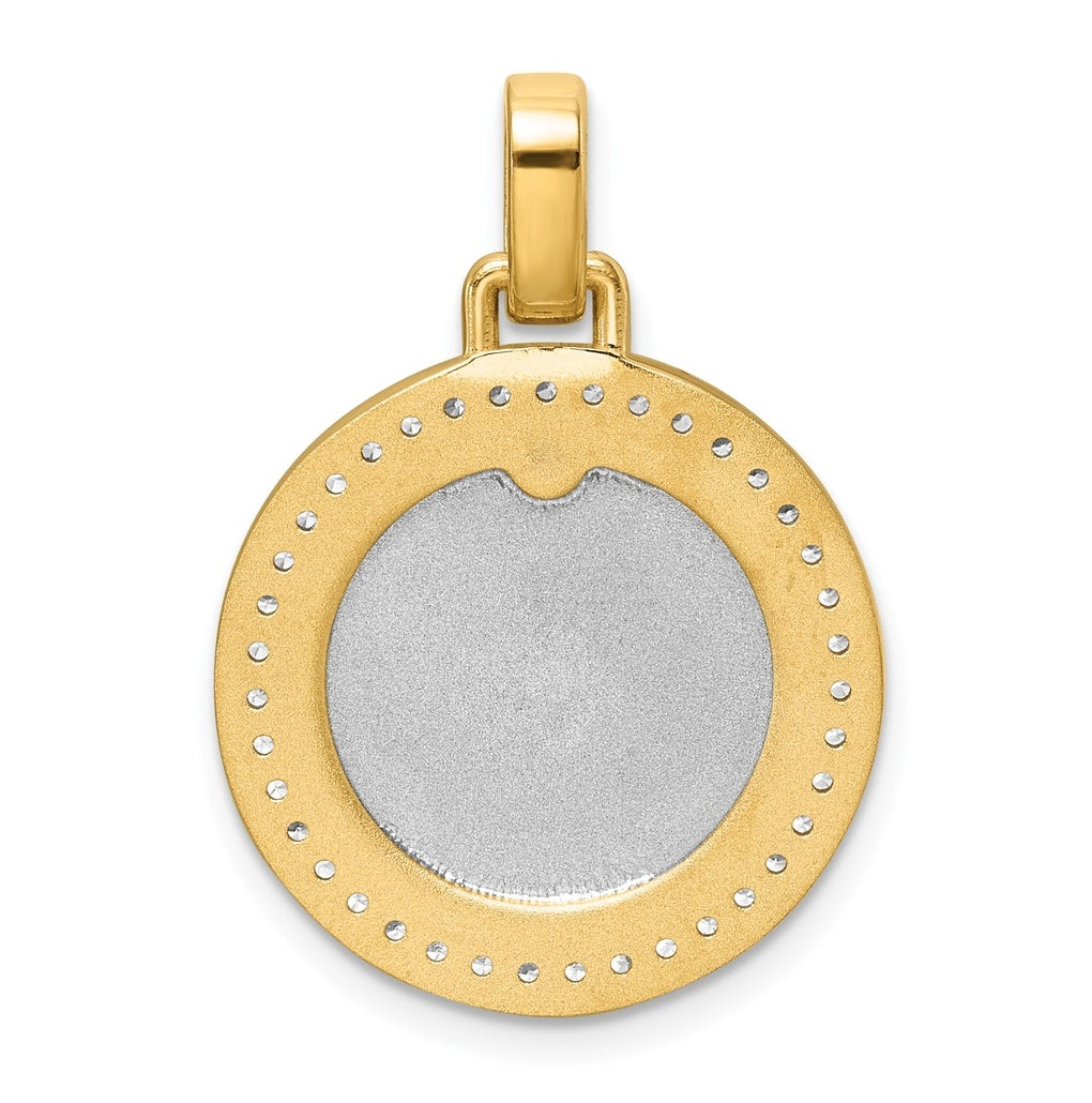14K Two-tone IBGoodman Lab Grown Diamond Circle Masonic Pendant