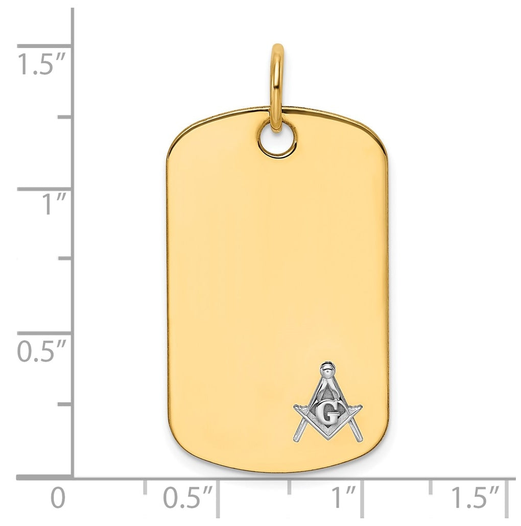 14K Two-tone IBGoodman Polished Masonic Scale Dogtag