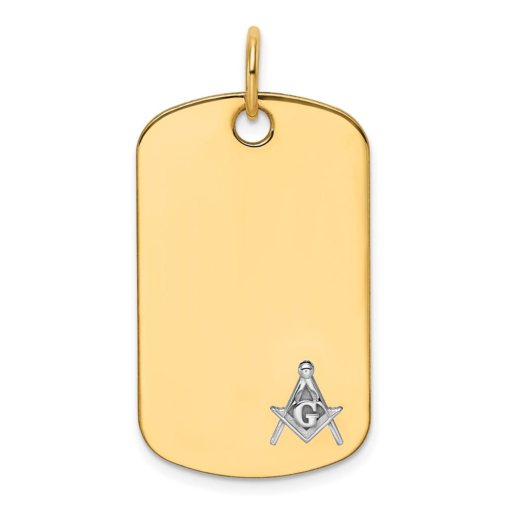14K Two-tone IBGoodman Polished Masonic Scale Dogtag