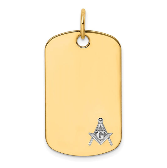 14K Two-tone IBGoodman Polished Masonic Scale Dogtag