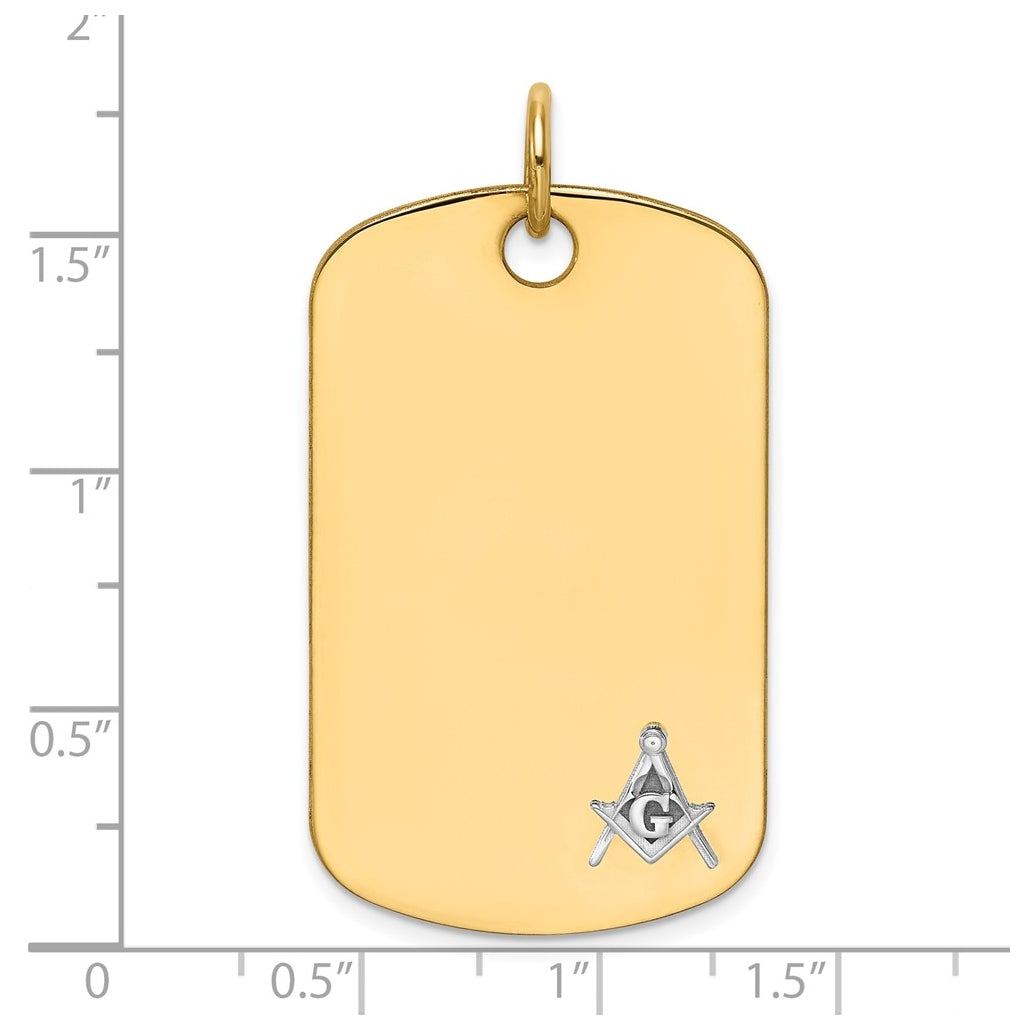 14K Two-tone IBGoodman Polished Masonic Scale Dogtag