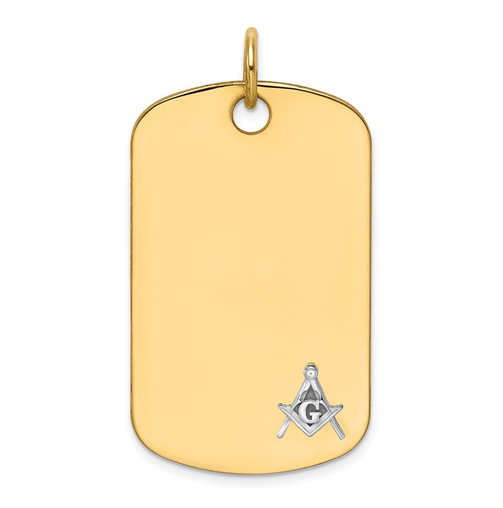 14K Two-tone IBGoodman Polished Masonic Scale Dogtag