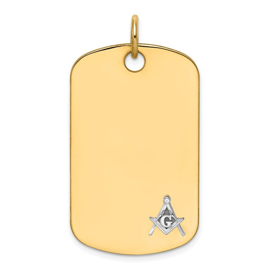14K Two-tone IBGoodman Polished Masonic Scale Dogtag