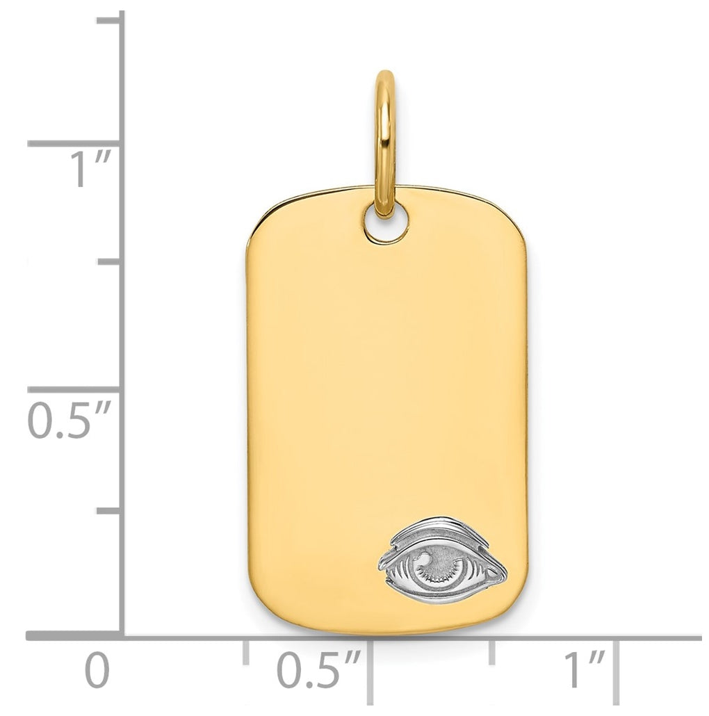 14K Two-tone IBGoodman Polished Masonic Eye Dogtag