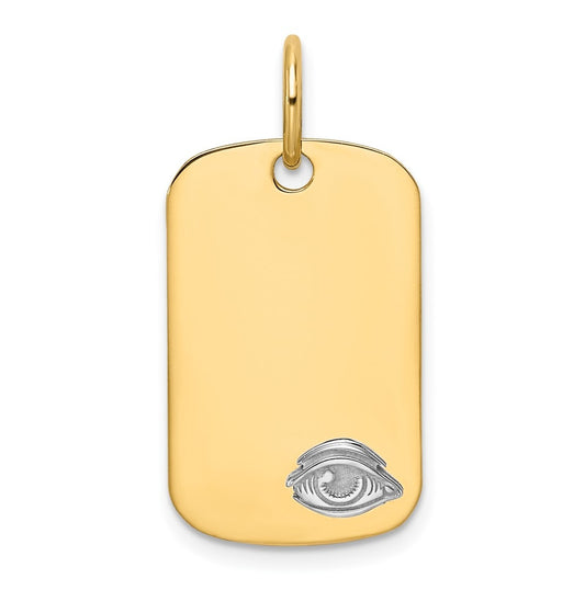 14K Two-tone IBGoodman Polished Masonic Eye Dogtag