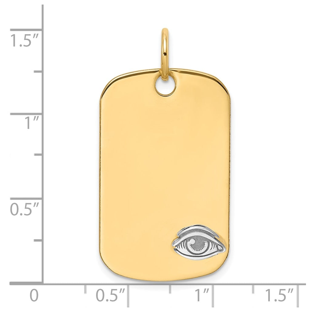 14K Two-tone IBGoodman Polished Masonic Eye Dogtag