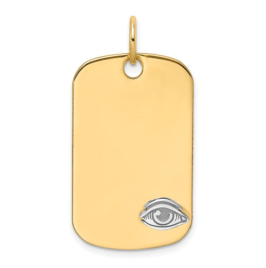 14K Two-tone IBGoodman Polished Masonic Eye Dogtag