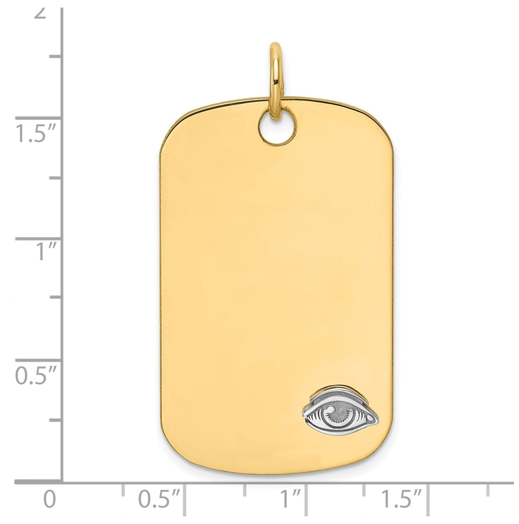 14K Two-tone IBGoodman Polished Masonic Eye Dogtag