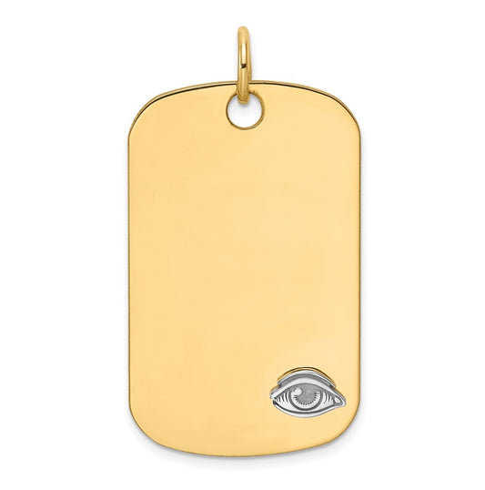 14K Two-tone IBGoodman Polished Masonic Eye Dogtag