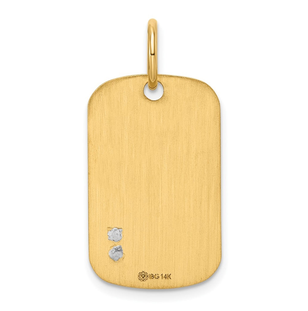 14K Two-tone IBGoodman Polished Masonic Sun Dogtag
