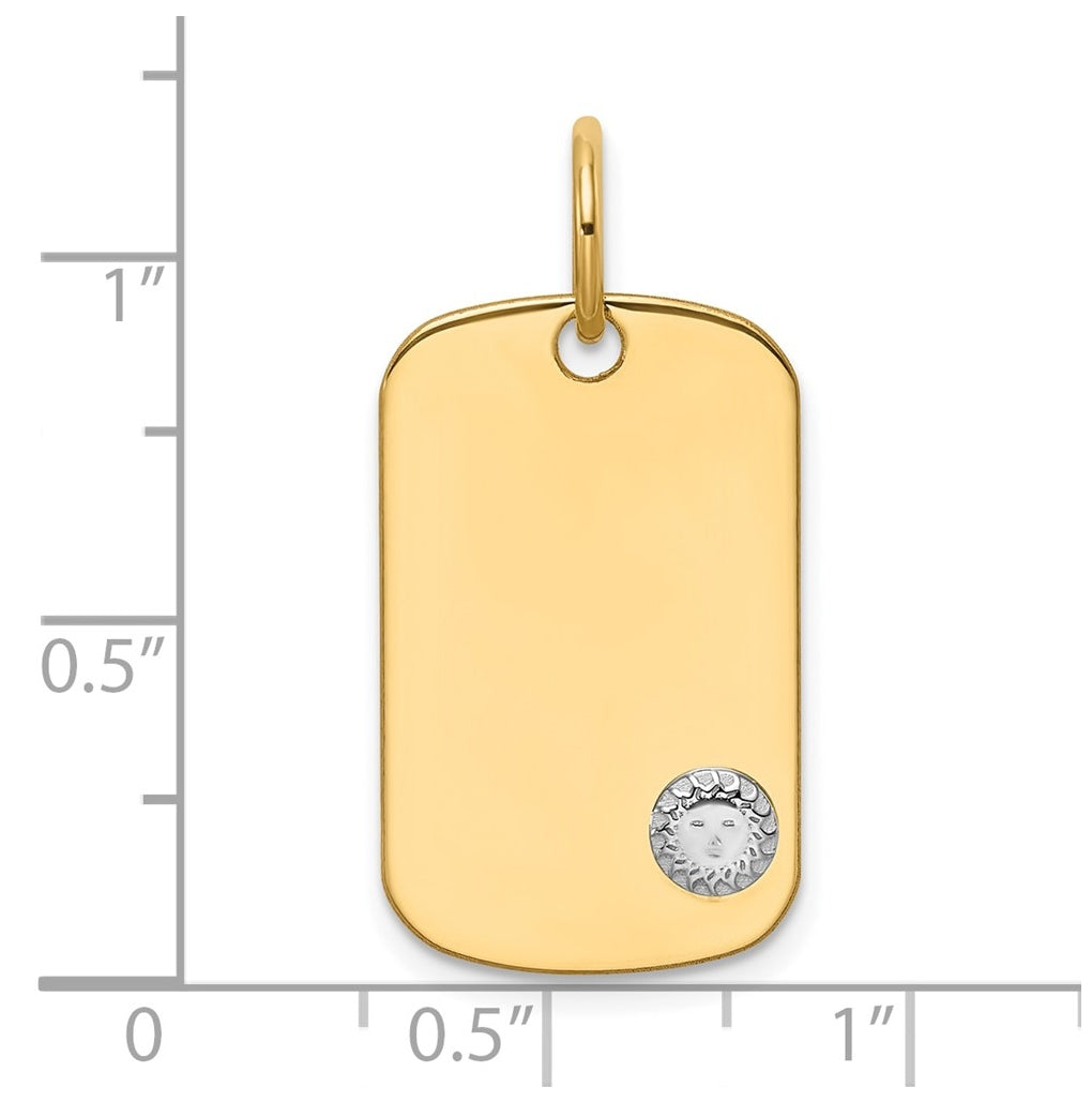 14K Two-tone IBGoodman Polished Masonic Sun Dogtag