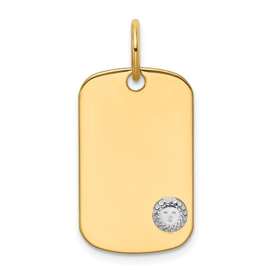 14K Two-tone IBGoodman Polished Masonic Sun Dogtag