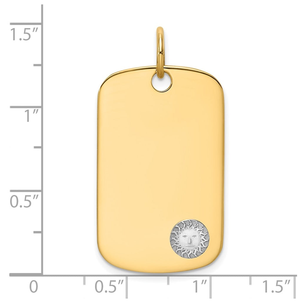 14K Two-tone IBGoodman Polished Masonic Sun Dogtag