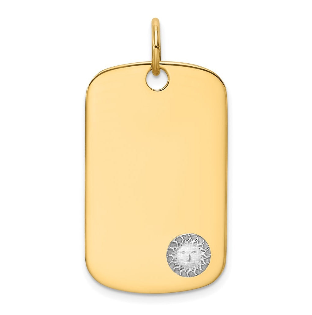 14K Two-tone IBGoodman Polished Masonic Sun Dogtag