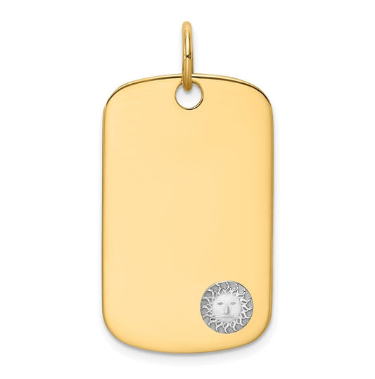14K Two-tone IBGoodman Polished Masonic Sun Dogtag