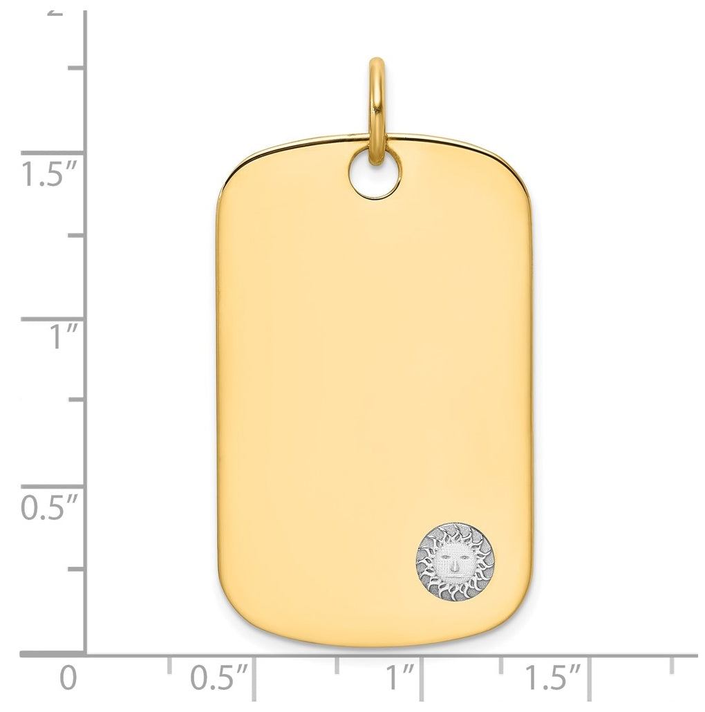 14K Two-tone IBGoodman Polished Masonic Sun Dogtag