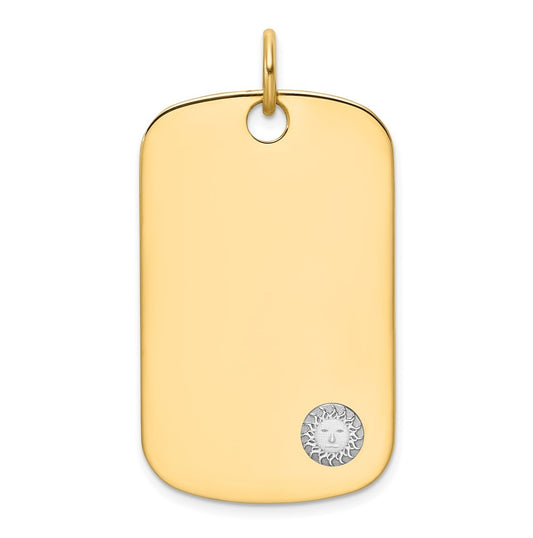 14K Two-tone IBGoodman Polished Masonic Sun Dogtag