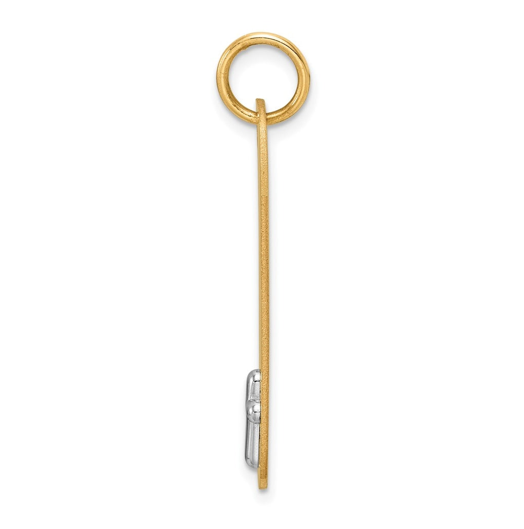 14K Two-tone IBGoodman Polished Cross Dogtag