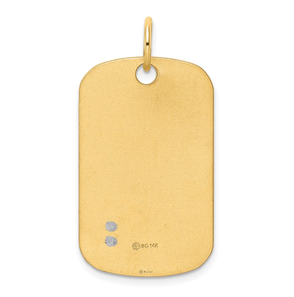14K Two-tone IBGoodman Polished Cross Dogtag