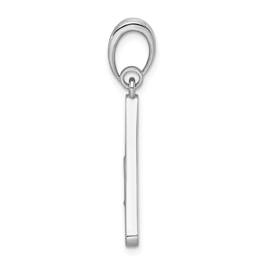 14K White Gold IB Goodman Masonic Eye Triangle Pendant