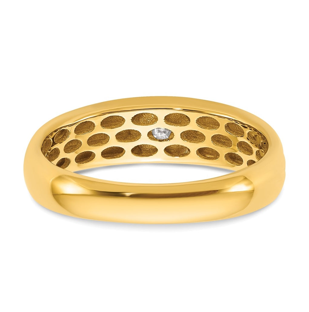 14k Yellow Or White Gold w/ Rhodium IB Goodman Mens Complete 1/6ct Diamond Ring